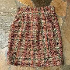 Anthropologie Odille Woven Plaid Wrap Skirt